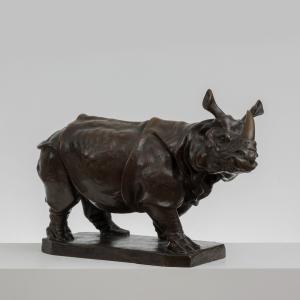 Figura di rinoceronte in bronzo